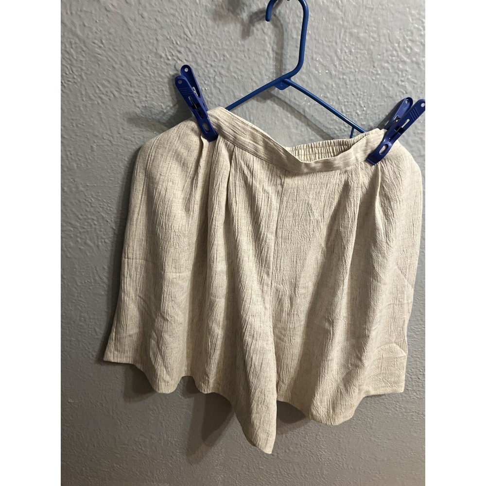 Alfred Dunner Womens Tan Pleated  Pull‎ on Shorts Size 18